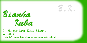 bianka kuba business card